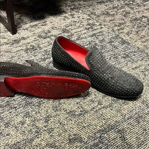 Black Studded Men's Loafers